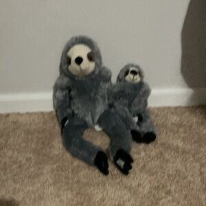 Gray Sloth Plush Toy Set